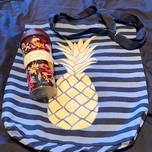 Talbots beach tote and Vera Bradley  tumbler.
